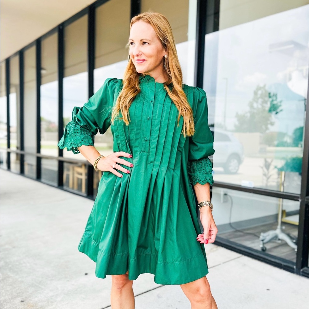 Long sleeve green dress from Entro. 2 mediums available